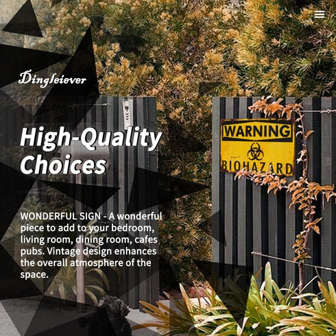 dingleiever Warning Biohazard Hazard Sign, Novelty METAL Sign