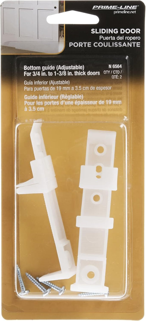 Prime-Line N 6564 Self-Adjusting By-Pass Door Bottom Guide (2 Pack) by PRIME-LINE