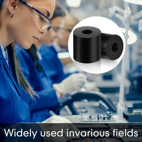 Fabbay Multi Purpose Rubber Spacer, Black Rubber Bushings 3/4 Inch OD x 1/4 Inch ID for Home Accessories