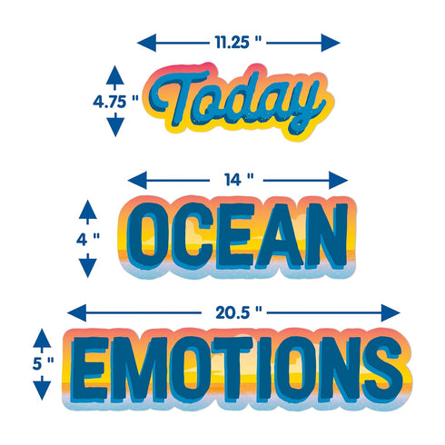 Eureka Seas The Day Ocean of Emotions Mini Bulletin Board Set with 31 Pieces for Classroom Decorations