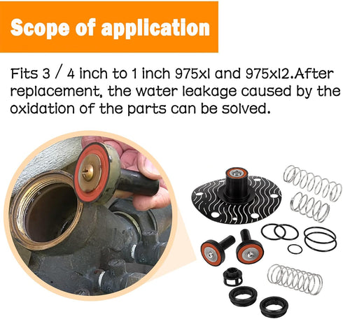 Complete Backflow Repair Kit for Zurn Wilkins 975XL and 975XL2, 3/4"-1" Replacement