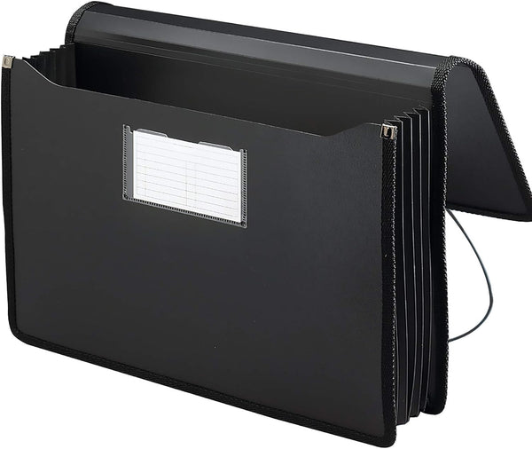 Smead Poly Wallet, Accordion File Organizer, Legal Size, Black, 5-1/4 inch Expansion