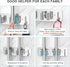 Mop Broom Holder Wall Mounted, SUS304 Stainless Steel Organizer with 2 Installation Methods, Heavy Duty with Hooks, 2PCS