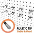 HUHOLE Pegboard Hooks 2 Inch 50PC, Black Peg Board Hooks, Fit 1/4" or 1/8" Pegboard, Ideal Peg Board Organizer Accessories for Garage Tool Organization, Wall Storage (Black, 2 Inch) by HUHOLE