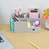 Desk Organizer with Bookshelf, White Multifunctional Organizer with Drawer for Makeup Storage, Small, Grey