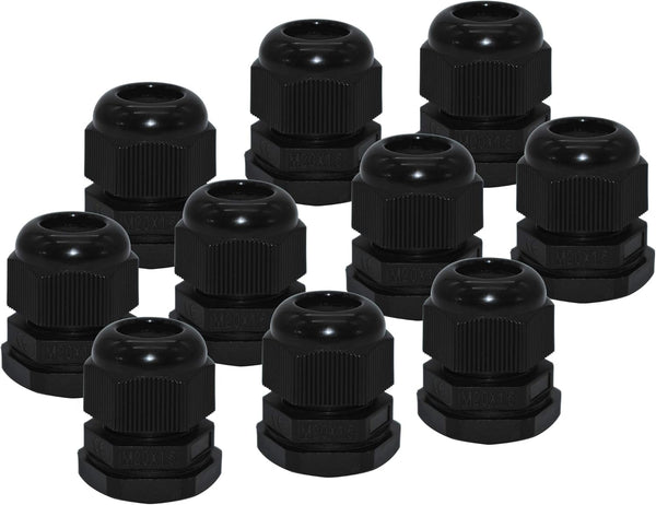 ZKSM Cable Glands (10Pcs), Nylon Cable Glands Waterproof M20 x 1.5 Glands 6-12