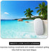 Auhoahsil Square Beach Style Mouse Pad, Anti-Slip Rubber, Stitched Edges, Cute Coconut Trees Design