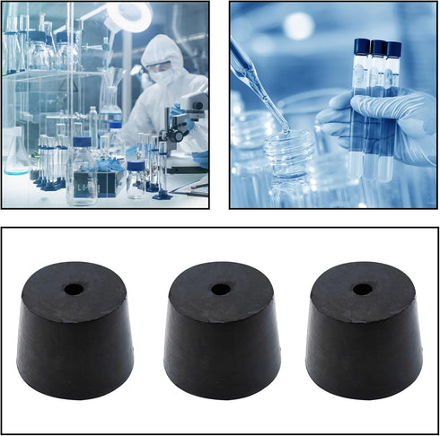 PENCK 6pcs Rubber Stopper with Hole, 27mm to 34mm Tapered Plug for Lab Home Use