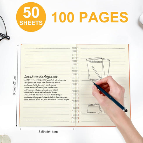Pasimy 15 Pcs Bulk Spiral Notebook, A5 College Ruled Journals, 8.3 x 5.5 Inch, 15 Pastel Color Notebooks