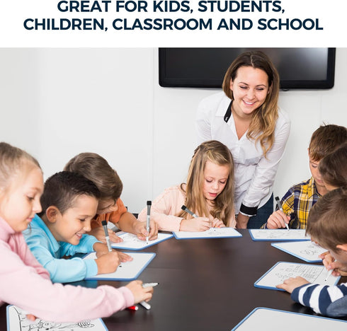 LOUKIN Small 9 x 12 Inch Dry Erase Lapboard, Double Sided (Ruled/Plain), Mini Magnetic Whiteboard Set