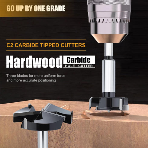 1-1/4'' Forstner Drill Bit, Triple Flute Tungsten Carbide Tipped for Woodworking Hinge Cutter Tool Kits