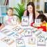 Qyeahkj 37 PCS Pastel Colors Stripes Classroom Alphabet Number Educational Poster Cards for Teacher School Home Wall