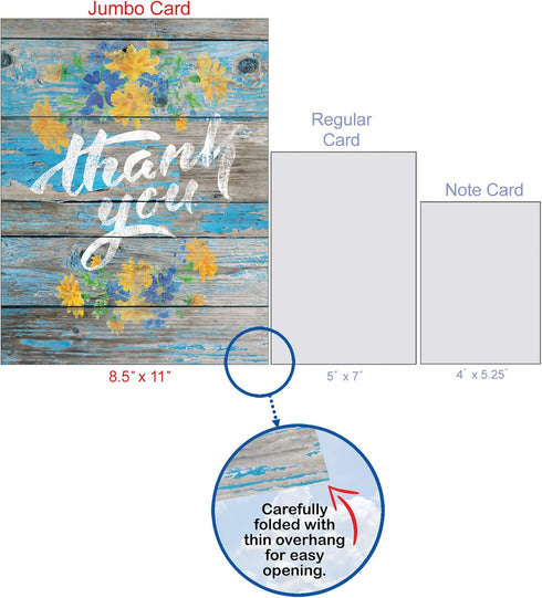 The Best Card Company - 1 Big Thank You Card from All of Us - Group Gratitude Notecard with Envelope - Driftwood