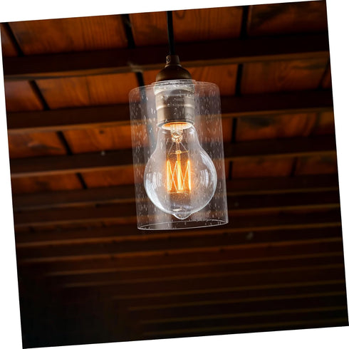 Clear Bubble Glass Lampshade Cylinder Replacement for Floor and Pendant Lights Transparent Decorative Shade with Smooth
