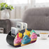 JTREHY 5 Colorful Happy Birthday Cupcakes Remote Control Holder with Compartments Pu Leather Remote Caddy Box