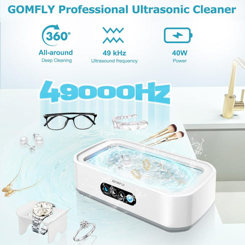 49kHz 22 oz 304 3 Ultrasonic Jewelry Cleaner, Mini Ultrasonic Cleaner Machine for Glasses, Jewelry, Rings, Earrings
