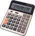Meichoon Solar Battery Calculator, Dual Power Large Standard Function Desktop Business Calculator, 14 Digit Gold