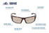 Bullhead Safety Dorado Safety Glasses With Dual Lenses, ANSI Z87, Blue Light Glasses With UV Light Protection And Anti-Scratch Coating, Indoor/Outdoor Copper Lenses, Crystal Brown Frame