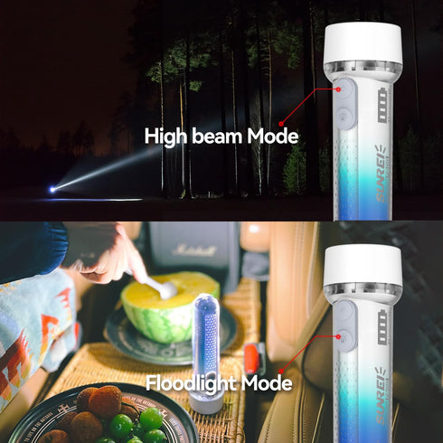 Rechargeable RGB Flashlight Super Bright LED Battery Powered with 9 Modes & IPX7 Waterproof for Emergencies