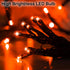 2Pack 144ft 400 8 IP44 Solar Halloween String Lights Outdoor Orange, LED Spooky Lights Modes with Timer, Waterproof