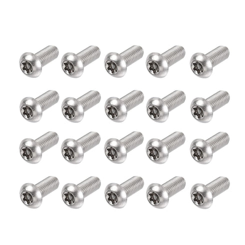 uxcell M8x20mm Torx Security Machine Screw, 20pcs Pan Head Screws, 304 Stainless Steel Fasteners Bolts