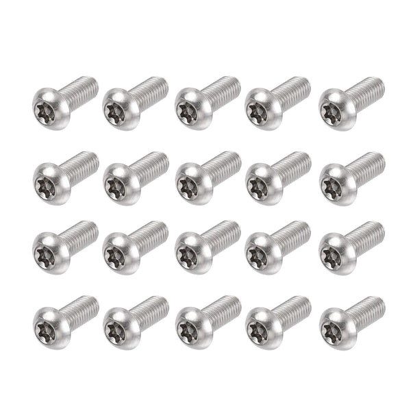 uxcell M8x20mm Torx Security Machine Screw, 20pcs Pan Head Screws, 304 Stainless Steel Fasteners Bolts