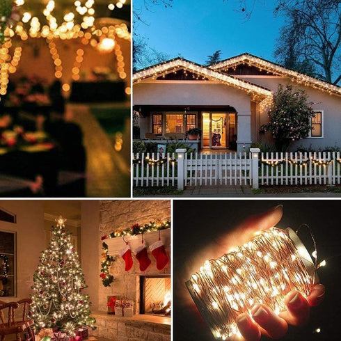 300LED 99FT 8 Twinkle Star Copper Wire String Lights Battery Operated Modes Fairy Lights with Remote Waterproof Fairy