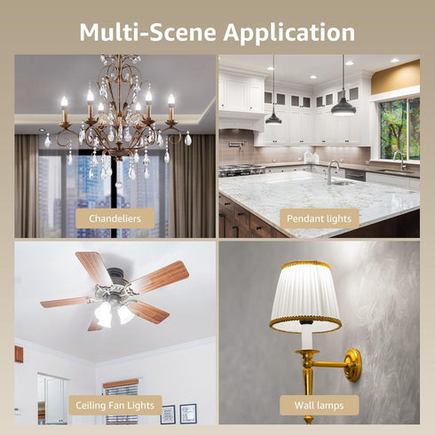 E12 Bulbs, 5000 5.5 40 B11 C37 Bulb Bulbs, Not-dimmable, 3-Pack Lepro LED Candelabra Light Kelvin Daylight White watt