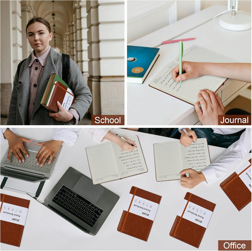 5.5x8.3 192 A5 (Brown*6) ZCZN Lined Journal Notebooks for Work, in, Pages, Hardcover Leather Journals for Writing
