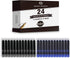 Dryden Designs Fine Nib Fountain Pen - Includes 24 Ink Cartridges (12 Black and 12 Blue) - Smooth Elegant Writing