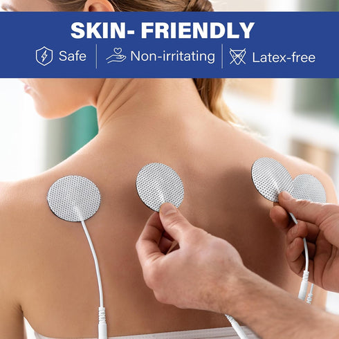 40PCS 1.25" 2.0 mm LotFancy TENS Unit Electrode Pads, Round Electrodes Pads, Reusable TENS Pads for EMS Muscle
