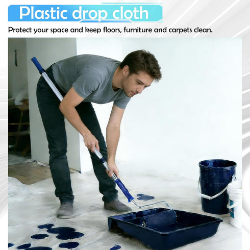 Dekonmon 23Pcs 9"&4" 4x9"/4x4" 4 Upgraded Paint Roller Kit - Frames, Microfiber Covers, Paint Tray with Liners, Roller