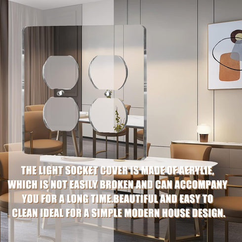 1 Pcs Mirror Outlet Covers, Durable Acrylic Mirrored Double Gang Wall Plate for Electrical Outlets