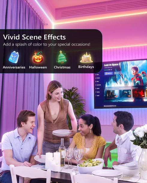 WILLED RGB LED Strip Lights, Under Bed Light Motion Activated Sensor, RF Remote Control with Timer, Color Changing