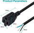 MEIRIYFA 18 Gauge 3 Prong Female NEMA 5-15 Plug Heavy Duty Cord, 10A 110V 115V 120V, 2PCS (3.3FT)