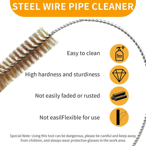7pcs Brass Wire Tube Brushes, 11 Inch Long Wire Brushes for Cleaning Tubes, Bottles, Keyboards