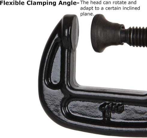 1 Inch C-Clamp Set, 12-Pack Quality Iron Clamps for Woodworking, Welding, Building