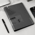 CAGIE A5 6 Ring Binder Notebook with Dividers, Refillable Planner with Pockets, Dark Grey, 7 x 9.25 Inch