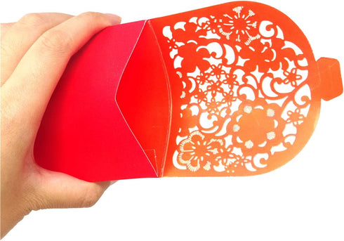 Honbay 10PCS Chinese Red Envelopes - Lucky HongBao Money Pockets for Weddings, 17.7x8.5cm