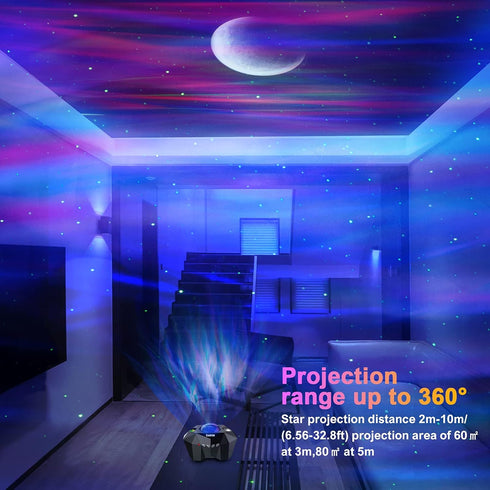 Cadrim Star Projector with Bluetooth Speaker Remote, Galaxy Projector Northern Lights Aurora Projector with Moon Star