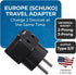 OREI European Adapter Plug, Travel Adaptor for Europe Schuko Countries 2 in 1, for Germany France Iceland Netherlands Russa Greece Spain - Safe Grounded Connection - Universal Socket - 4 Pack