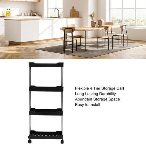 Miriam Song 4 Slim Rolling Storage Cart, Tier bar cart Organizer for Bathroom, Kitchen, Laundry, Narrow Places, Mobile