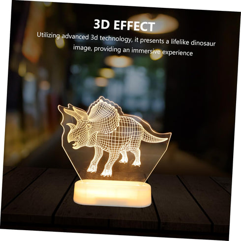 PRETYZOOM Dinosaur Night Light Effect Cute Dino Bedside Table Lamp for Boys and Girls Rooms Nursery Decoration Portable