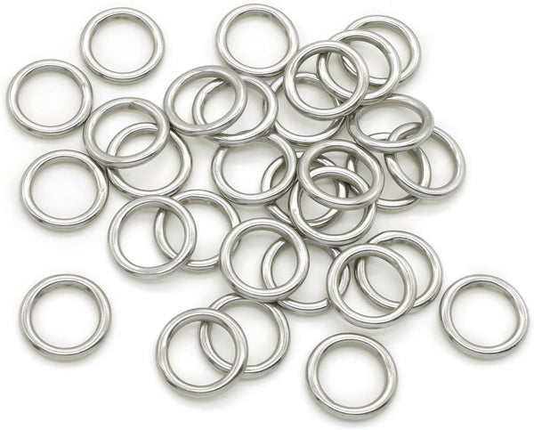 30 PCS Welded Stainless Steel O-Ring - Welded Round Rings for Camping Belt, Dog Leashes, Luggage Accessories (3mm×15mm
