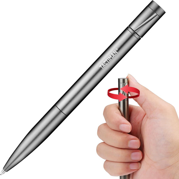 Spinning Ballpoint Pen for Stress Relief, Retractable Aluminum Metal Pen with Spinner,