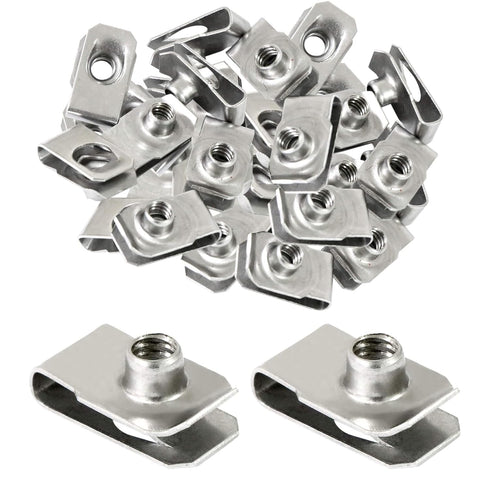 Evecad 40 Packs 1/4" - 20 Stainless Steel Regular Extruded U Nuts, U