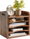 YMYNY Desktop File Organizer with Handle, Document Mail Tray Sorter, 5 Tiers Paper Holder for School Home Office,