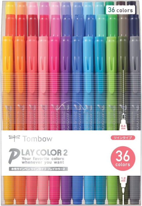 Tombow GCB-013 Water Based Sign Pen, Play Color 2, 36 Colors Pencil