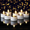Homemory 12Pcs Solar Tea Lights Outdoor Waterproof, Rechargeable Dusk to Dawn Lighting,