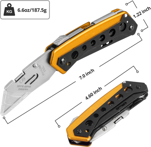 KAMBOLLY 6 1 5 Folding Utility Knife, Box Cutter Knife, Razor Work Knives, in Utility Knives Multitool with Razor